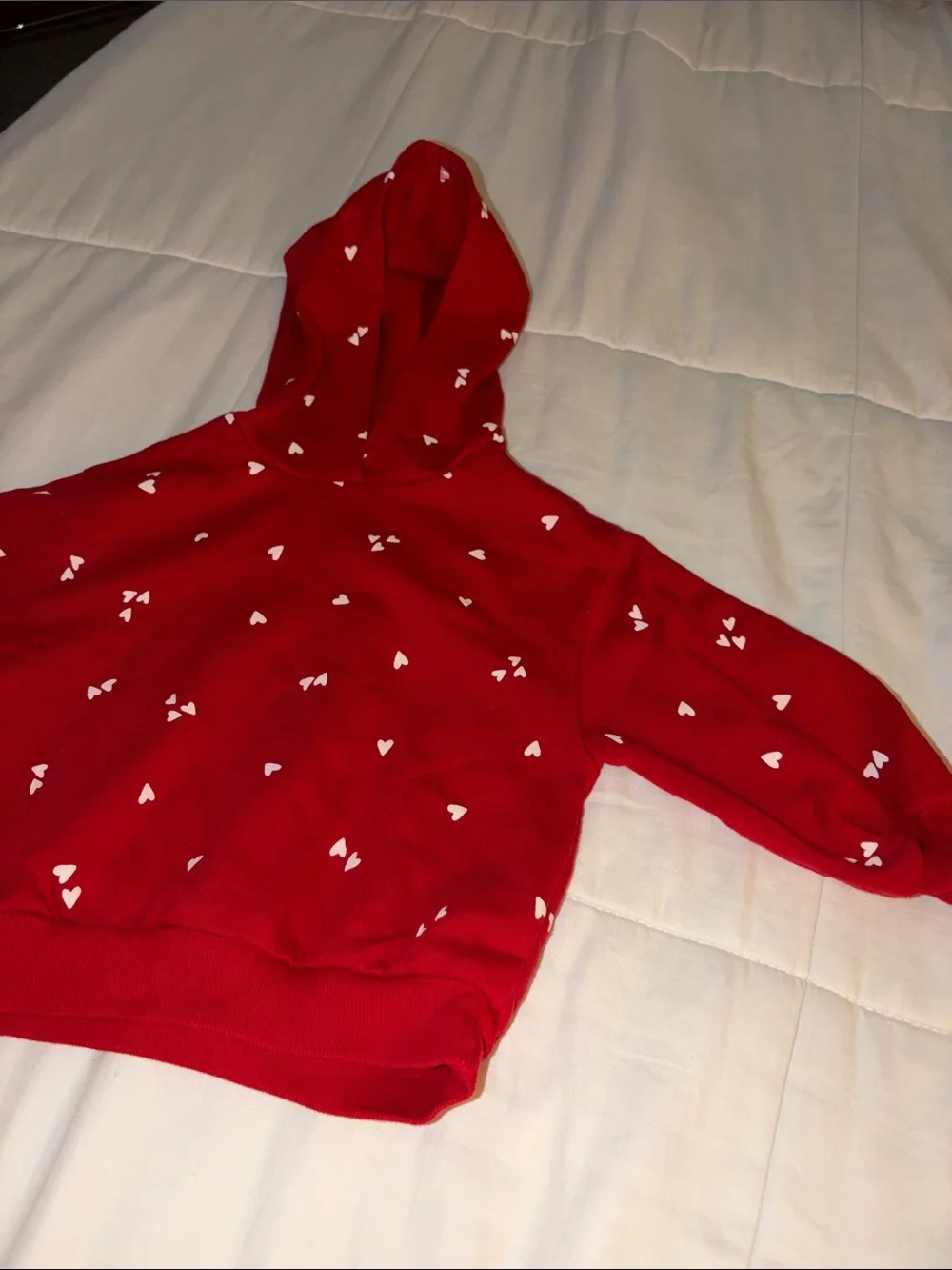 Old Navy Pink Fuzzy Hooded Jacket & Red Heart Hooded Sweatshirt Size 2T